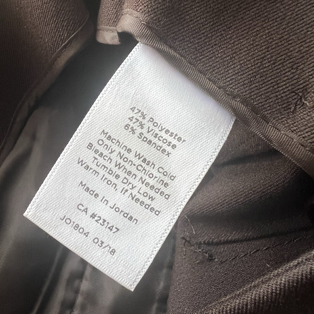 Talbots Dress Pants Womens 8 Brown Straight Stretch Career Business Pleated Corp - Picture 12 of 12